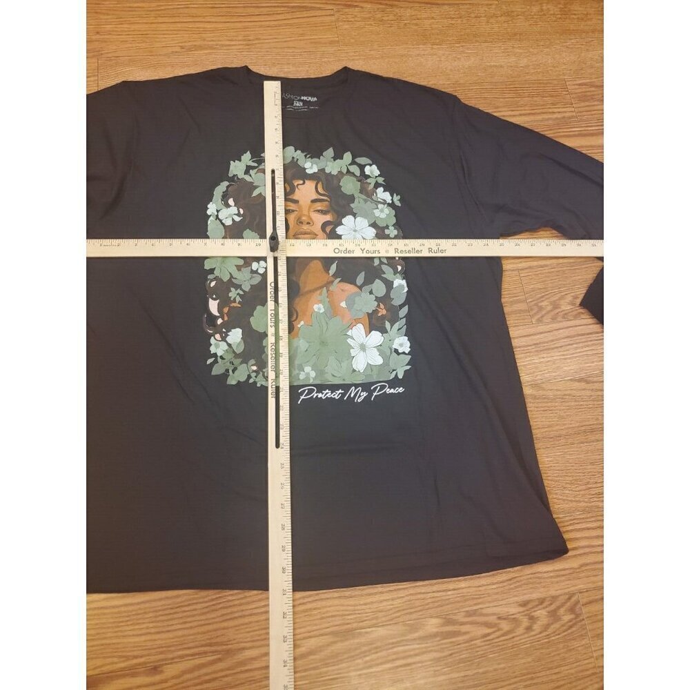 Fashion Nova Top‎ Women's Size 2X Protect My Peace Long Sleeve Shirt Black NWOT - Picture 5 of 7